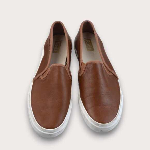 Keds Double Decker Leather Slip On | Size 8 Brown| Slip On Sneaker - Picture 4 of 7